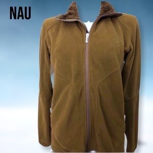 𝅺NAU Women ‘s Brown Fleece Jacket Size Medium